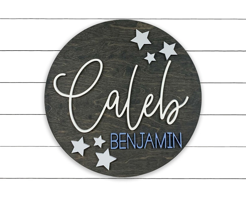 Star design Baby Name Sign Nursery Room Decor Wood Sign Nursery Baby Shower Gift Twinkle Twinkle Name Sign for Nusery Custom image 1