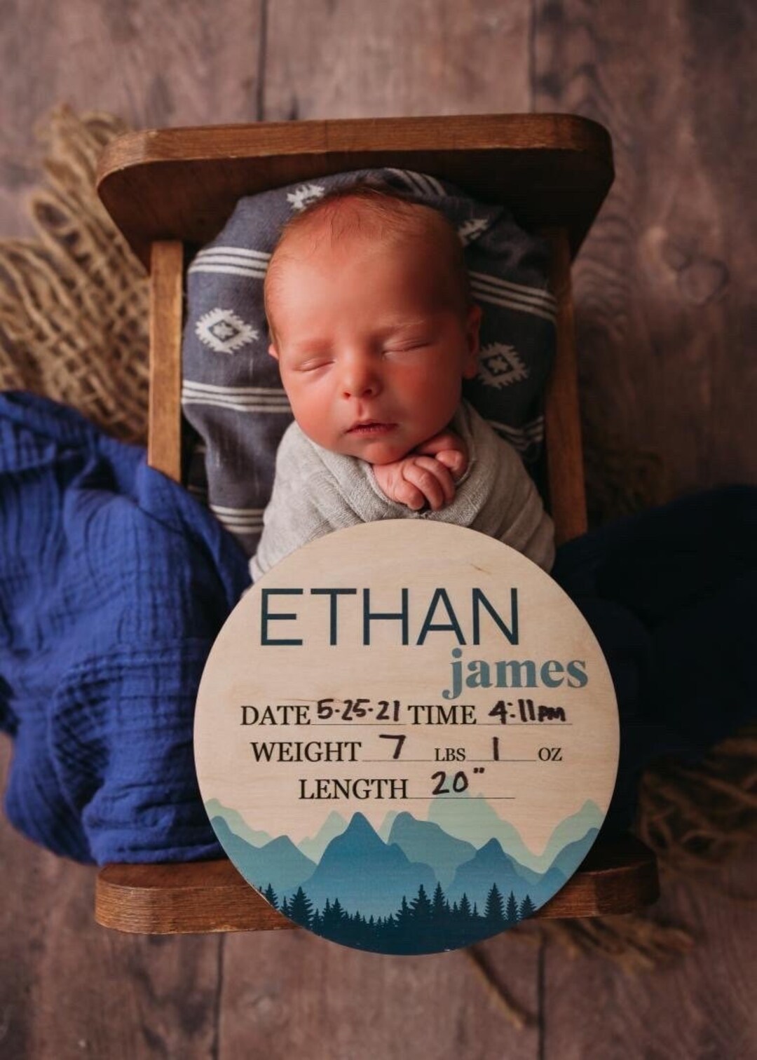 Newborn Birth Announcement Sign | Baby Name Announcement Plaque ...