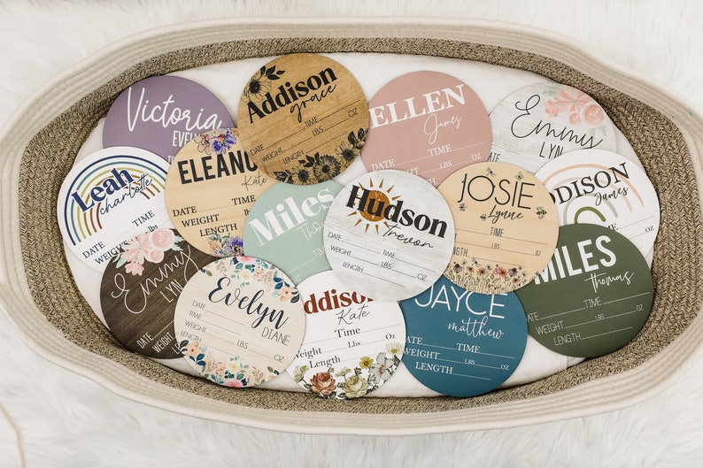 Birth Announcement Sign Baby Name Announcement Plaque Etsy