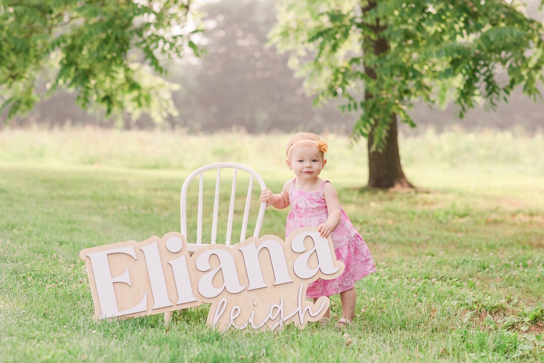 Personalized 3D Nursery Baby Name Sign, Custom Wood Name Plaque, Handcrafted Baby Room Decor