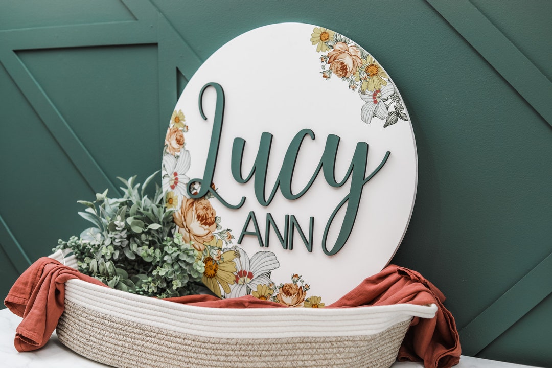 Wood Nursery Name Sign, Kids Room Decor, Wooden Name Sign, Personalized ...