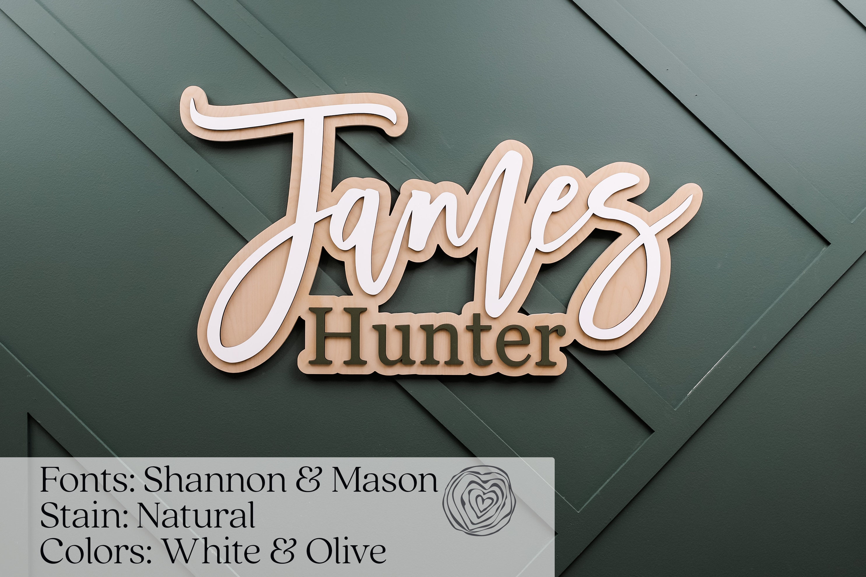 Custom Wooden Outlined Name Sign for Nursery