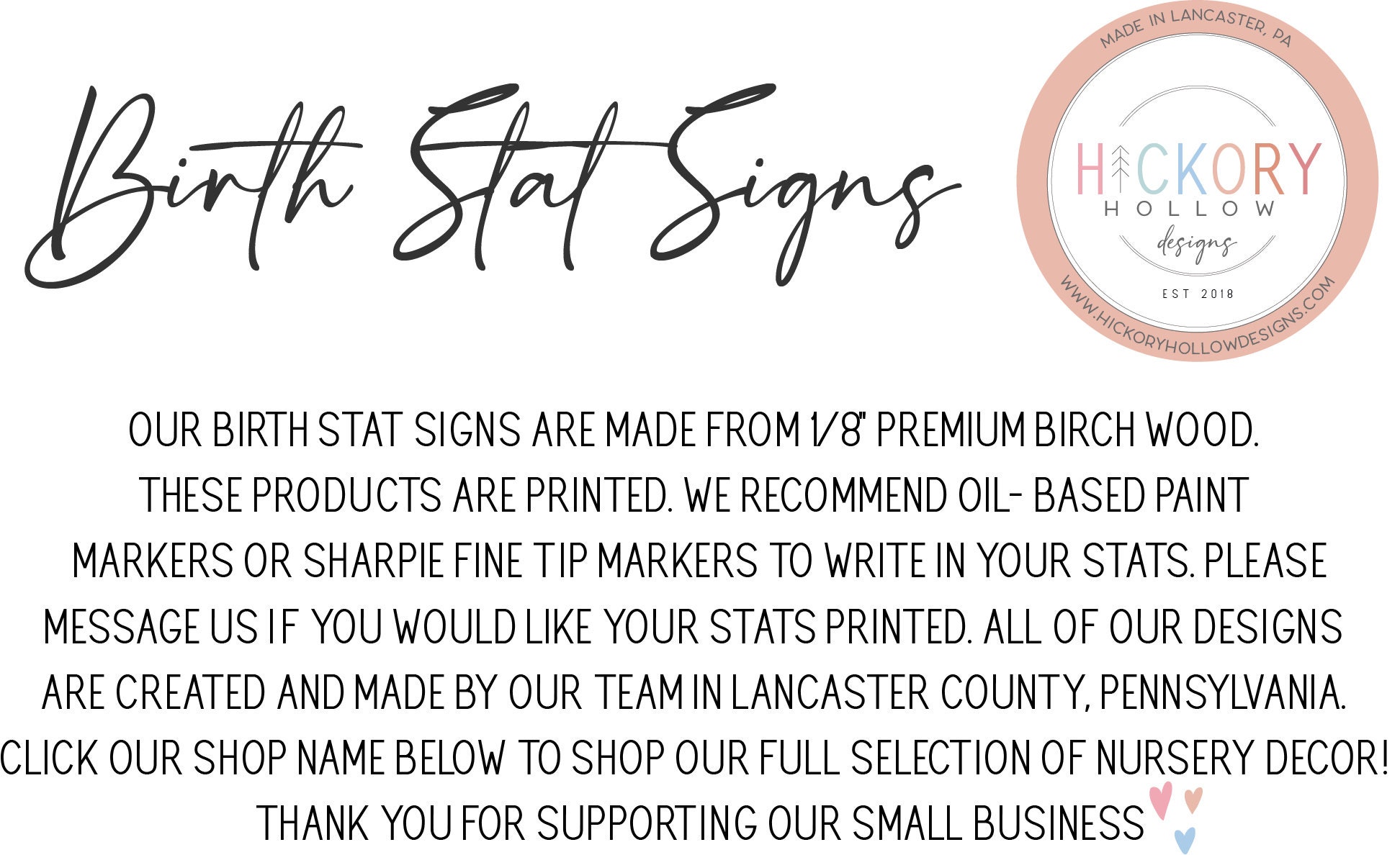 Baby Birth Stat Sign Personalized Birth Announcement Sign | Etsy