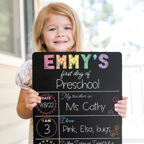 First Day of School Sign Last Day of School Sign Reversible Etsy