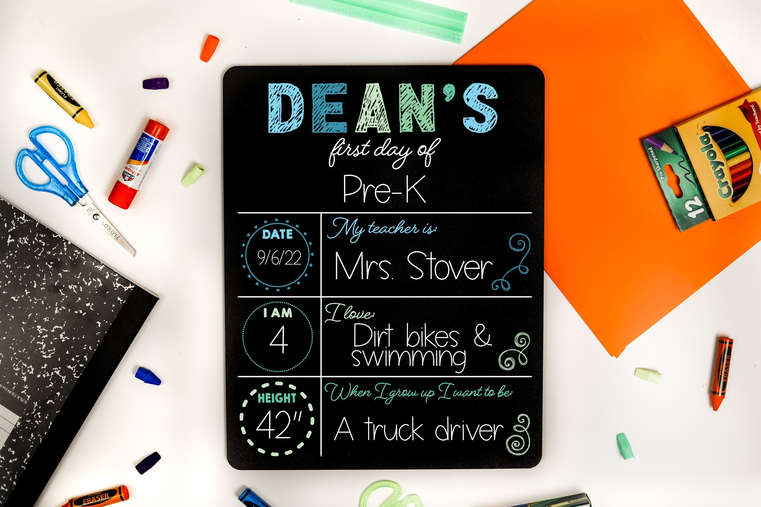 First Day of School Sign, Last Day of School Sign, Reversible First Day of School Sign, Reusable First Day of School Sign, Back to School
