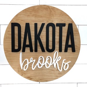 3D Nursery Sign | Nursery Wall decor | Round Wood Sign | Personalized Name Sign | Baby Decor | Nursery Decor | Baby Shower | Shower Gift