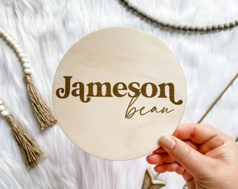 Wood Baby Name Sign | Personalized Birth Announcement Sign | 6" Newborn Name Sign | Name Announcement | Hospital Birth Announcement