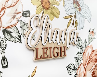 Personalized Wooden 3D Name Sign, Nursery Wall Name Plaque
