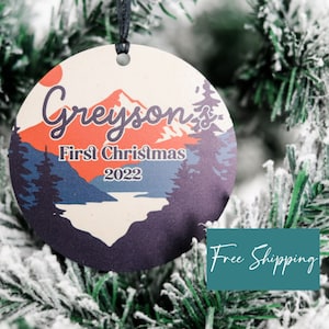 Personalized First Christmas Ornament, Baby&#39;s First Christmas, Pet First Christmas, Custom Photo Ornament, Picture Ornament, Christmas 3&quot;