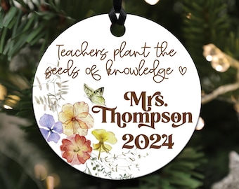 Teacher Ornament Gift, Teacher Appreciation, Teacher Gift, Custom Teacher Ornament, Ceramic Teacher Ornament, Teacher Christmas Gift