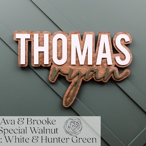 Personalized Wooden Name Sign, Outlined Name Sign for Nursery