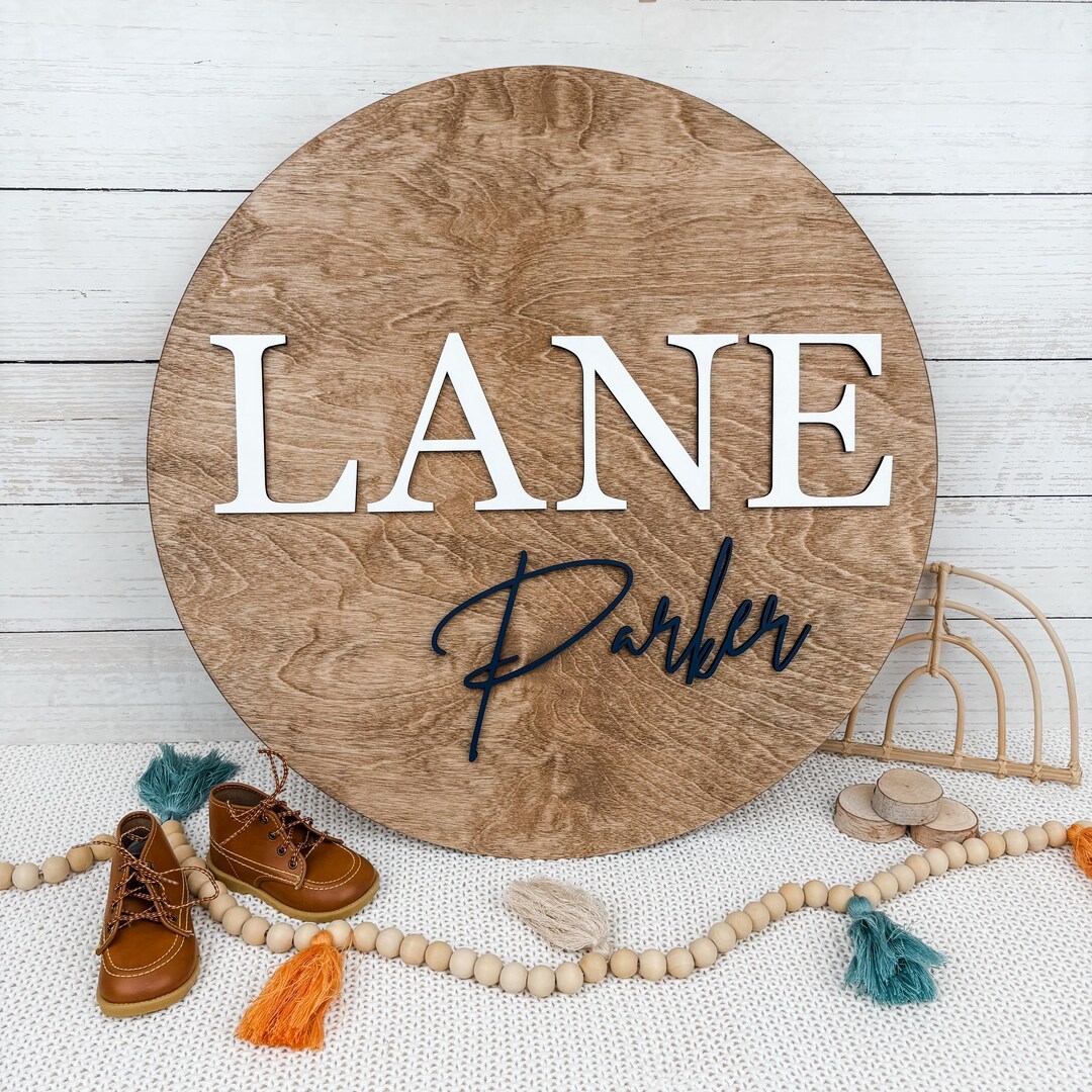Personalized Wooden Name Sign, Custom 3D Name Sign, Baby Nursery Name ...