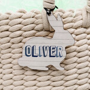 FREE SHIPPING Easter Basket Tag, 3.5 Inch Basket Tag, Easter Gift Tag, Personalized Easter, Easter Gift for Kid, Bunny Name Tag for Easter