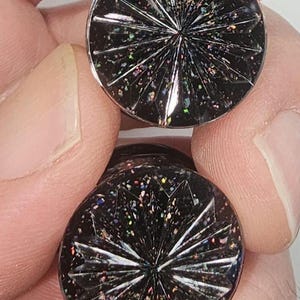 3/4&quot; fantasy cut crushed opal gauges, 1 pair