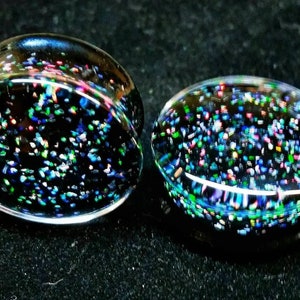 Crushed Opal Guages/Plugs, 1 pair, Double Flare