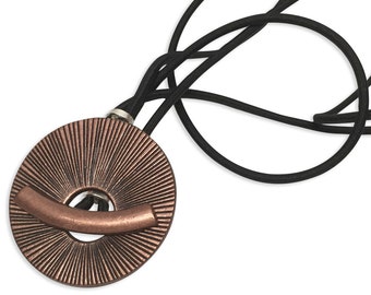 Striking Copper Blast Handmade Hair Tie can be worn as a necklace,  bracelet, and more.  Standout from the rest with this handmade hair tie.