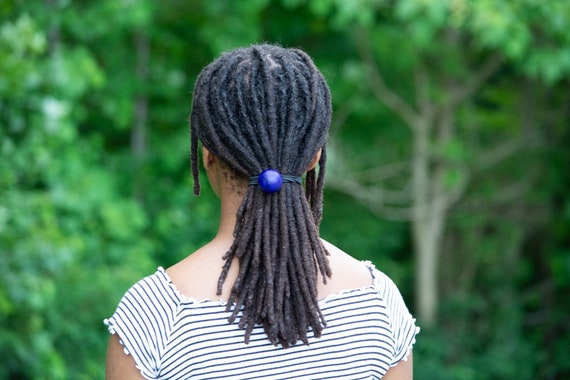 Hair Tie Lasso-ball-blue-has Very Thick Elastic. Step up Your Loc