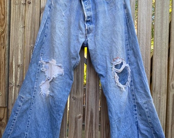 Vintage 70er Levi's 501 Jeans mit weitem Bein