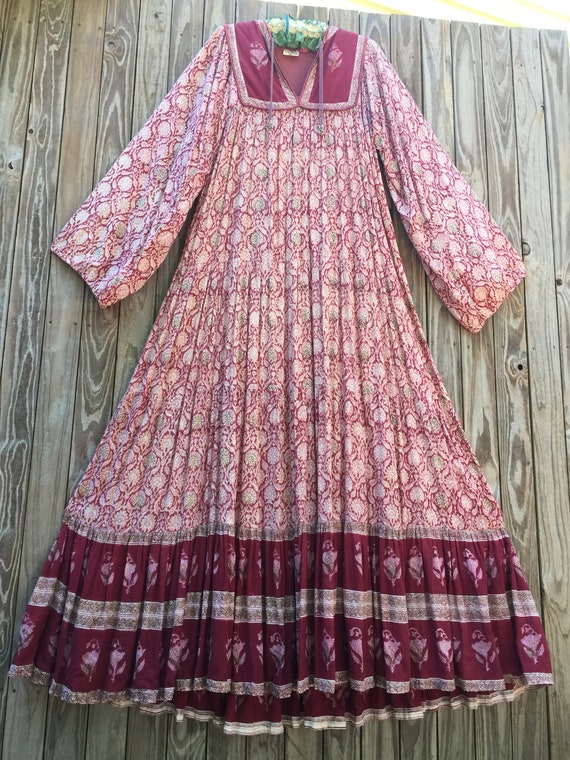 Vintage 70’s Indian gauze maxi dress
