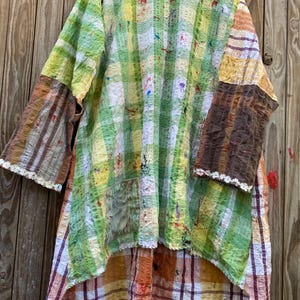 vintage 70’s Patchwork Paintsplatter dress…