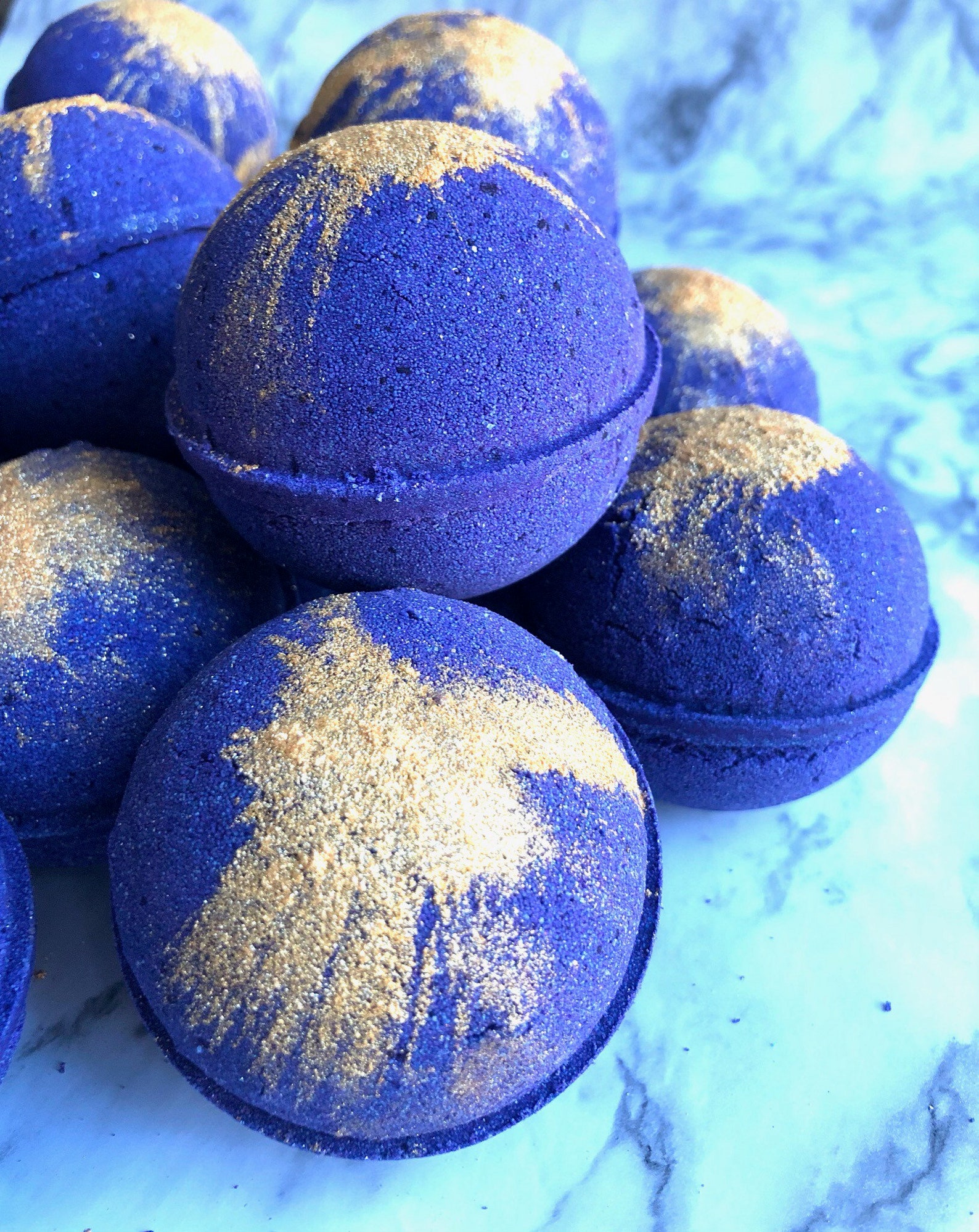 Magic bath bomb Royal purple with gold ecofriendly sparkle Etsy