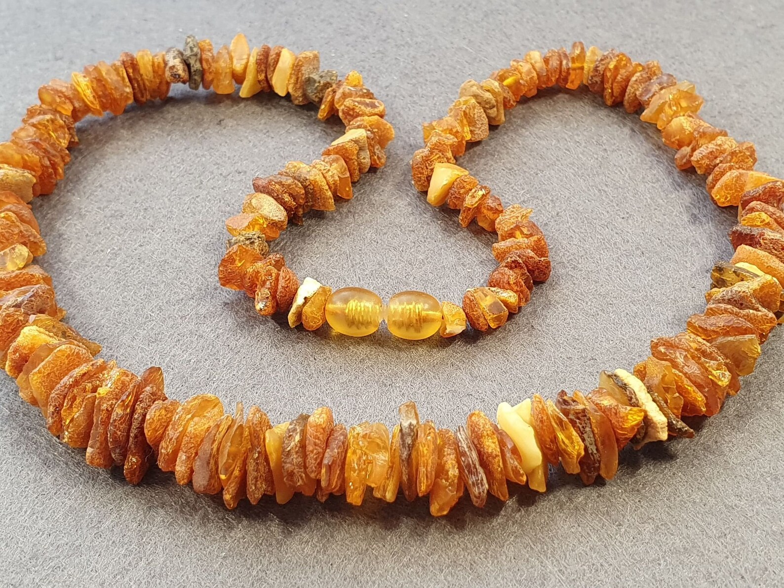 Raw natural unpolished Baltic amber necklace 17 inches 43 cm  Etsy