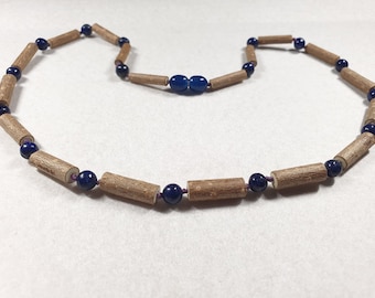 Hazelwood and lapis lazuli necklace, all sizes available