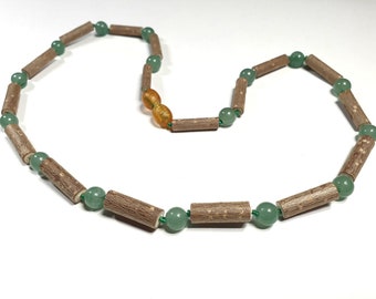 Hazelwood and green aventurine necklace, all sizes available