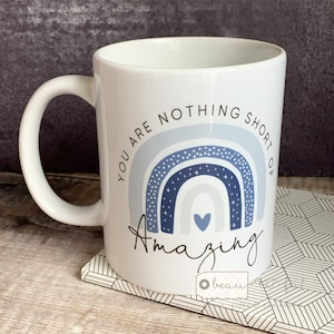 Personalised You are nothing short of amazing... pastel rainbow Quote Mug - Coffee Mug - Gift Mug  - Cup