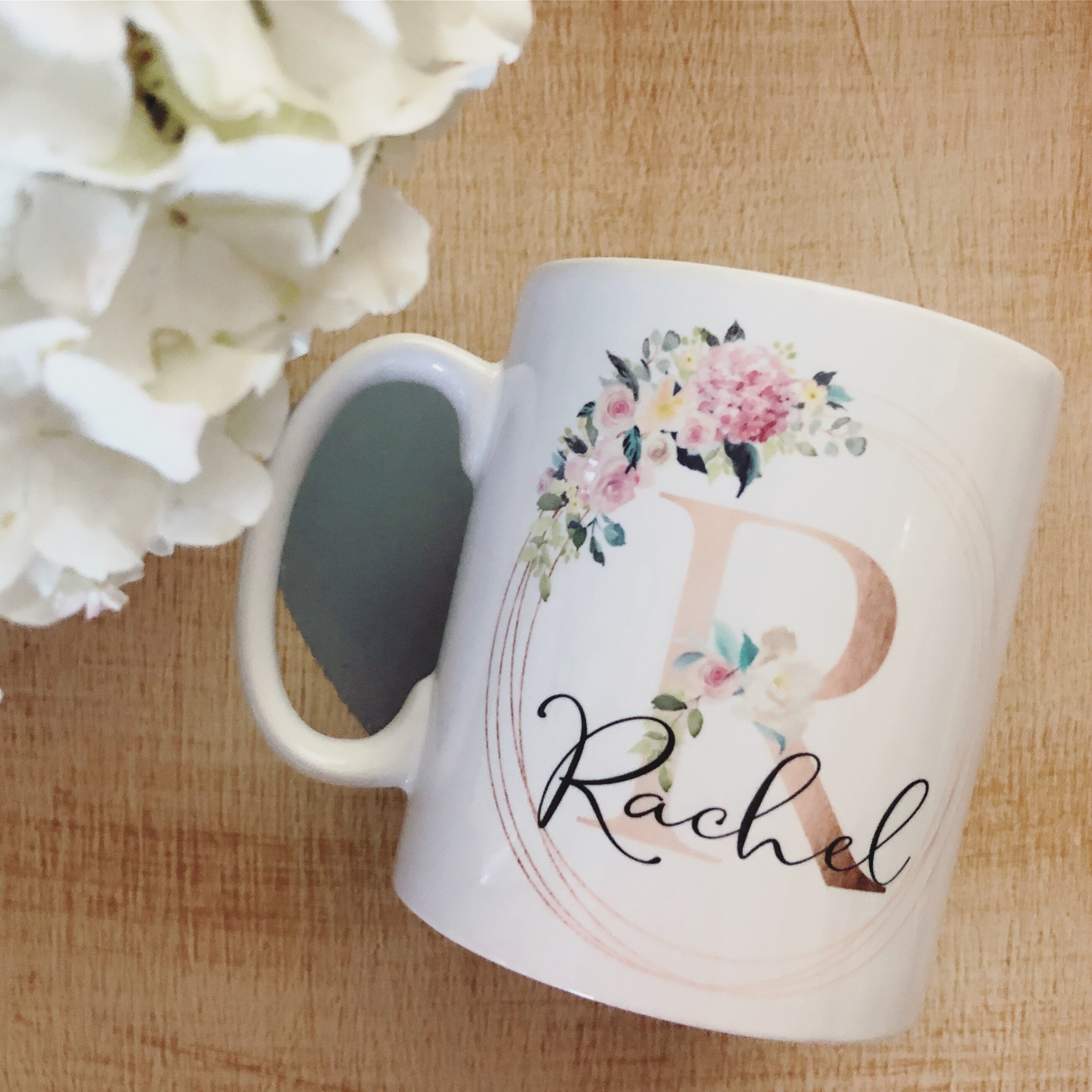 Personalised Name Mug with Pretty Floral Detail Tea Mug Etsy