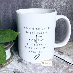Personalised There is no better friend than ...  Sister Auntie Brother Quote Mug - Coffee Mug - Gift Mug  - Cup