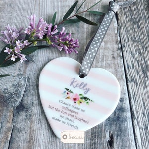 Personalised Chance made us Colleagues Ceramic Heart - Friendship Gift - Friends - workmates