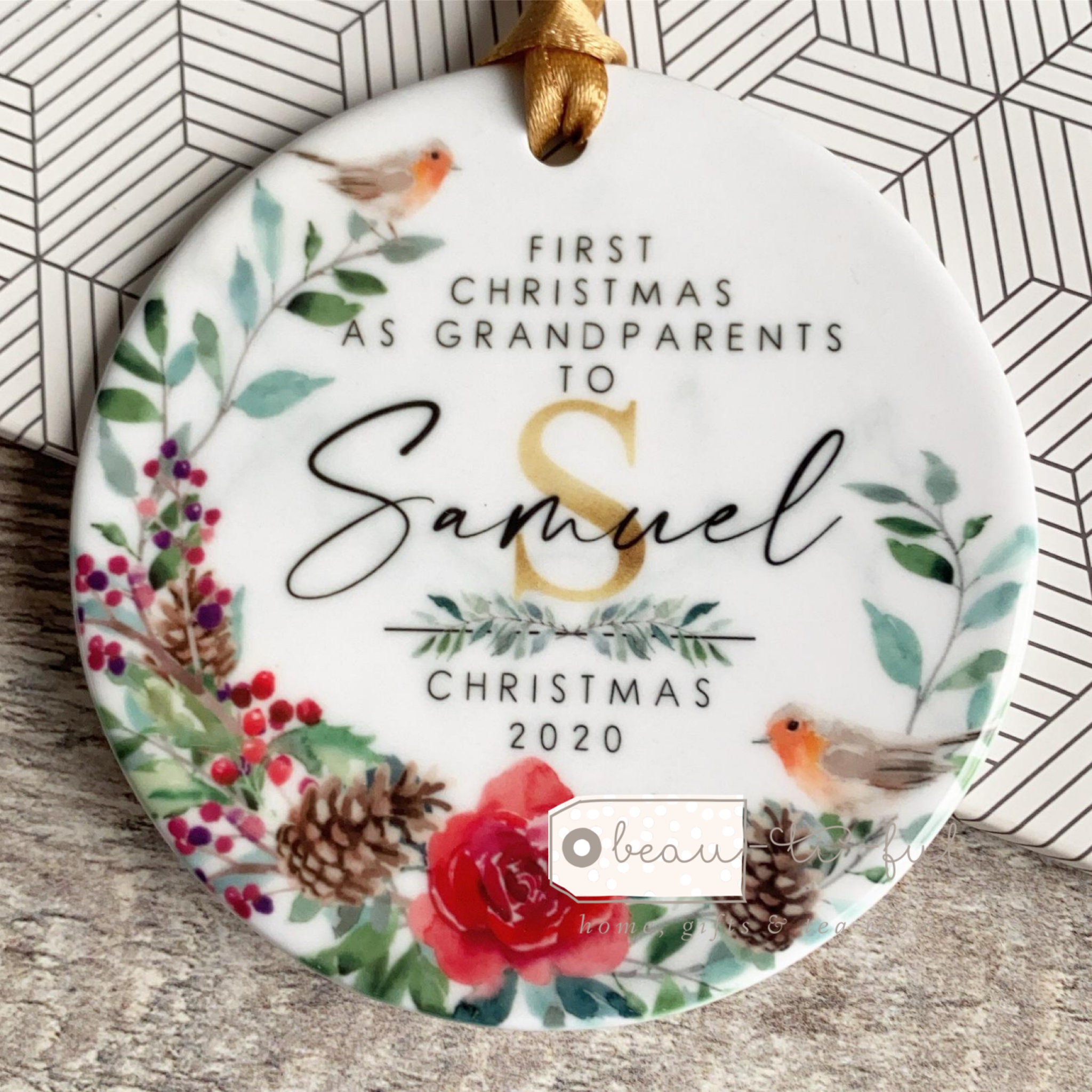 Personalised First Christmas As Grandparents Grandma Nana Grandpa Rob…
