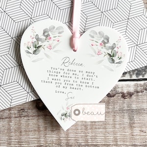 Personalised Thank you gift You’ve done so many things for me Botanical heart acrylic Keepsake - Workmates Friendship Gift - Friend