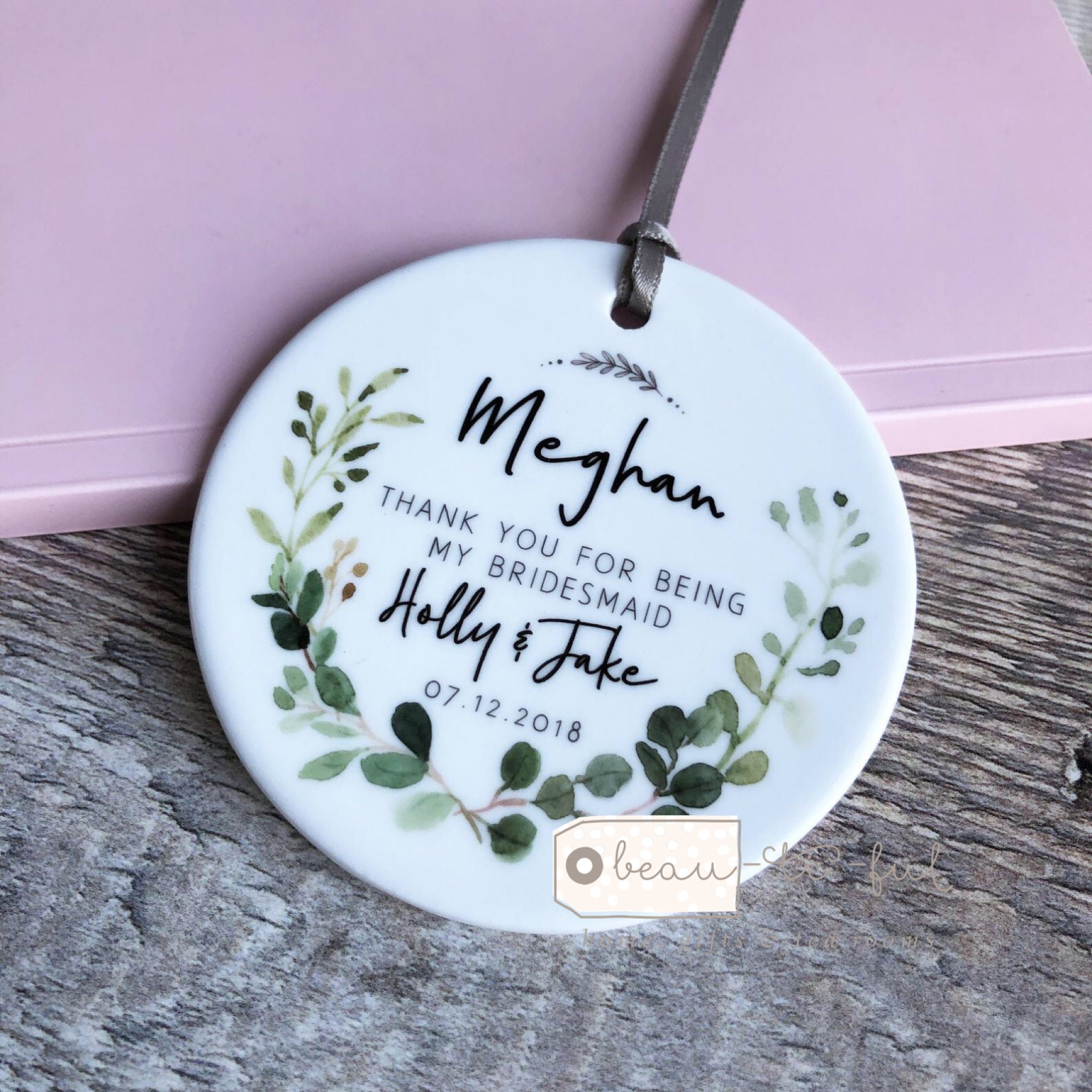 Personalised Thank you for being Bridesmaid Flowergirl Maid of Honour…