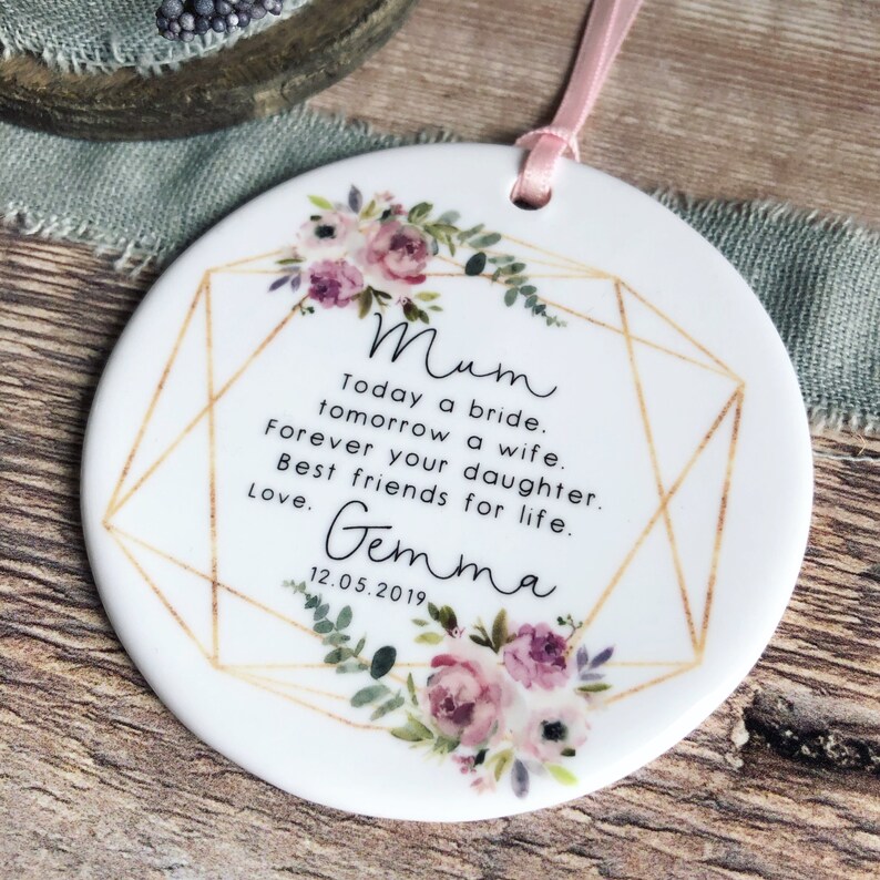 Personalised Mother of Bride Today a Bride Quote Floral Design Etsy