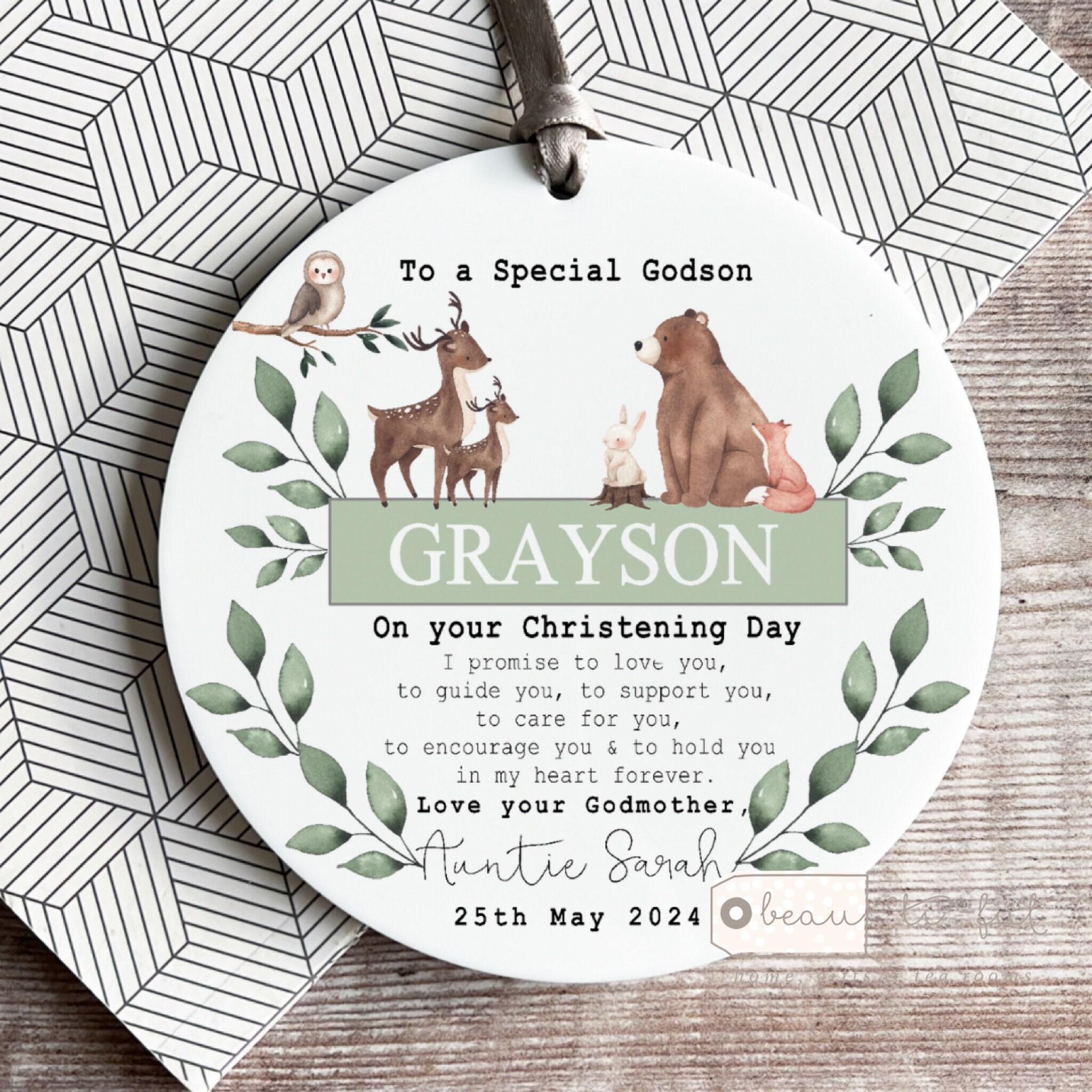 Cuscino Personalizzato Per Padrino | 45x45cm | Tessuto Lino | Regalo Battesimo O Compleanno - Foto 11