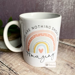 Personalised You are nothing short of amazing... pastel rainbow Quote Mug - Coffee Mug - Gift Mug  - Cup