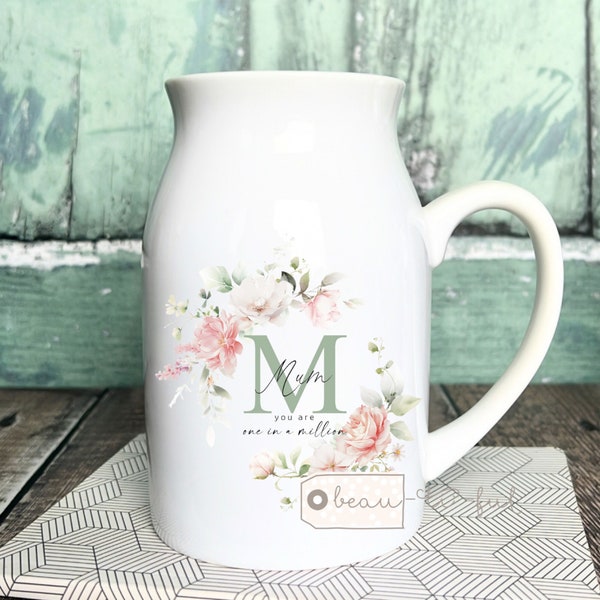 One in a Million ...... Muttertagsgeschenk Geschenk für Mama Nanna Oma Nanny Pink Floral Keramik Becher Vase Krug Geburtstagsgeschenk Ostergeschenk