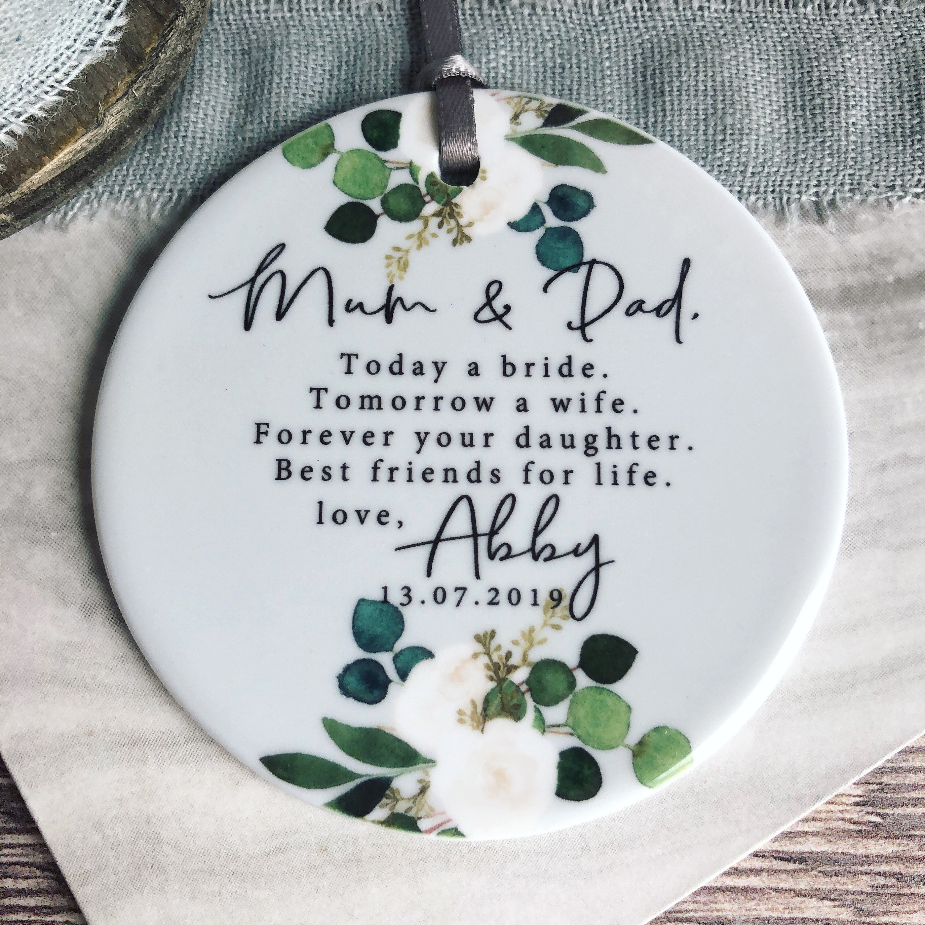 Father Of The Bride Quotes Personalised Mother Father Of Bride Today A Bride Quote Floral | Etsy Hong  Kong