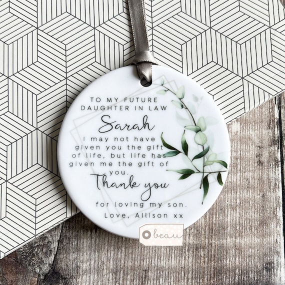 Personalised Future Wonderful Daughter Son in Law Bride Thank You