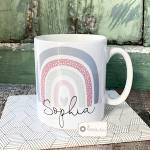 Personalised Name ... pastel Lilac Pink rainbow Quote Mug - Coffee Mug - Gift Mug  - Cup