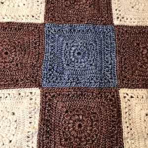 Motif au crochet carré grand-mère Sunburst
