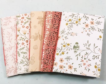 Botanical Travelers Notebook Insert Set in Passport, B7, Pocket, A6, Personal, Weeks, B6 Slim, Standard, B6, Cahier or A5 Size