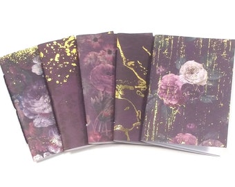 Plum Floral Travelers Notebook Insert Set in Passport, B7, Pocket, A6, Personal, Weeks, B6 Slim, Standard, B6, Cahier or A5 Size