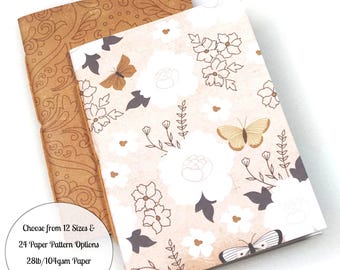 Botanical Travelers Notebook Insert Set: 12 Sizes, White or Cream Paper