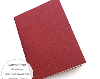 Watercolor Paper Travelers Notebook Insert, Hand Stitched