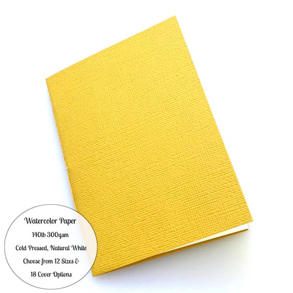 Hand Stitched Watercolor Paper Notebook, 140lb, Multiple Sizes