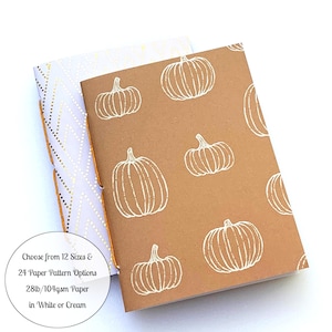 Autumn Pumpkin Travelers Notebook Insert Set: Hand Stitched, 12 Sizes