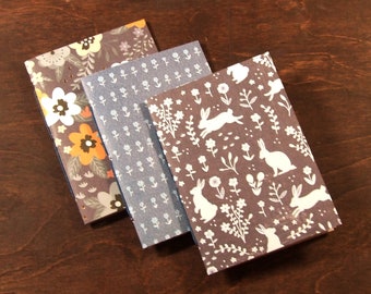 Bunny and Flower Travelers Notebook Insert Set in Passport or B7 Size